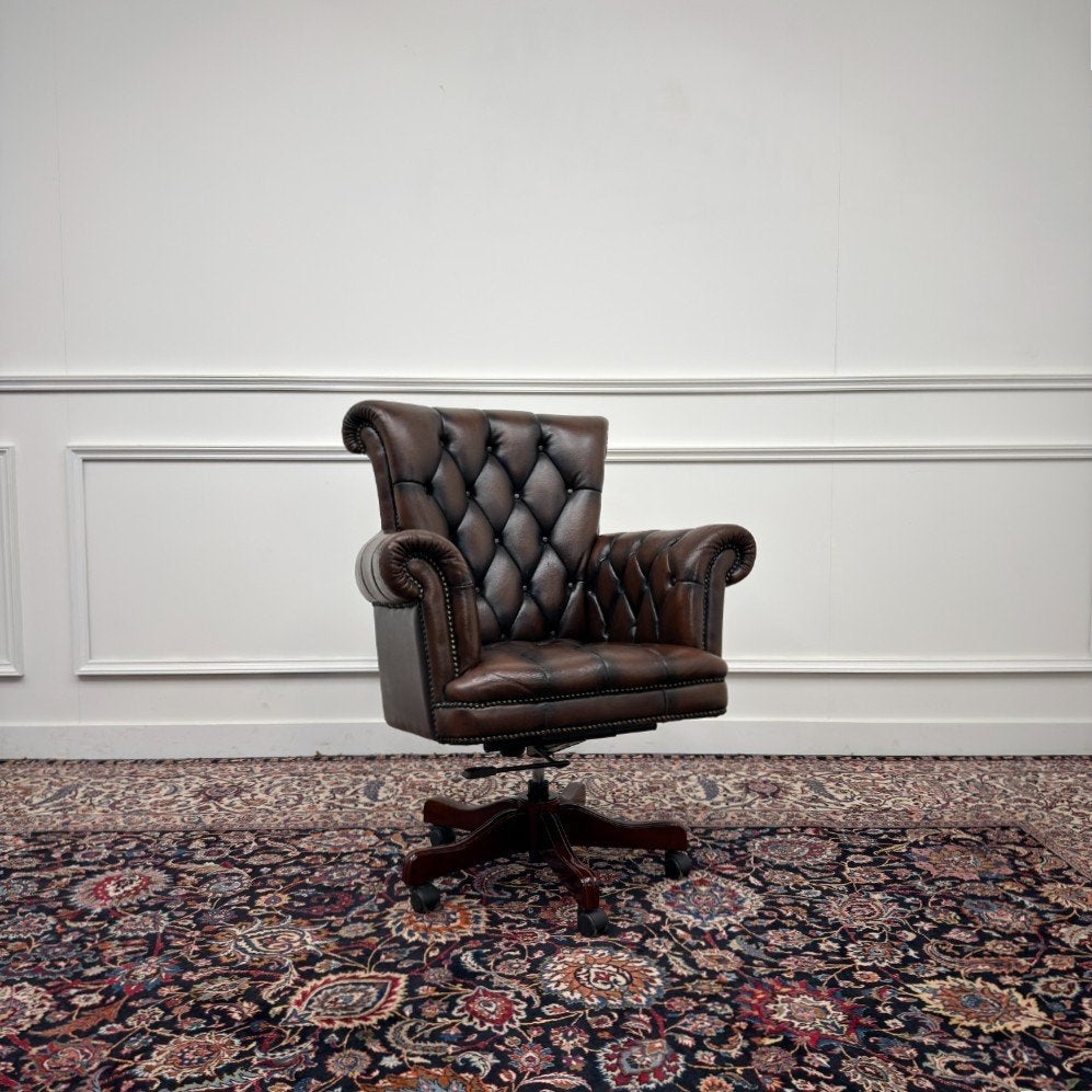 Klassiek Engels Chesterfield Bureaustoel, Ophalen of Verzenden