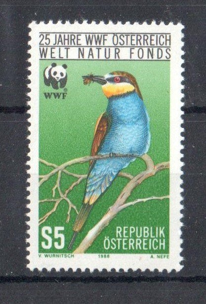WWF set postzegels van de Europese Bijeneter, Ophalen of Verzenden, Postfris, Dier of Natuur