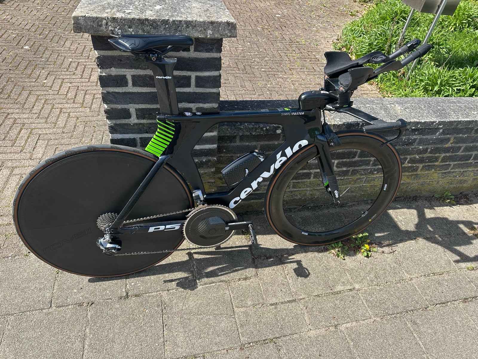Cervélo P5 54 Tijdritfiets/Thriatlonfiets, 28 inch, Carbon, Zo goed als nieuw, Meer dan 20 versnellingen