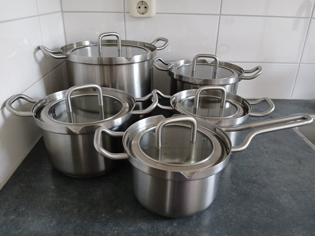 Pannenset van BK voor gasfornuis, Ophalen, Gebruikt, Met deksel, BK