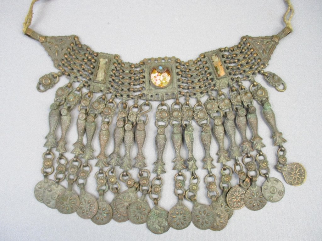 Antieke Tribal halsketting brons, Ophalen of Verzenden, Brons, Ketting