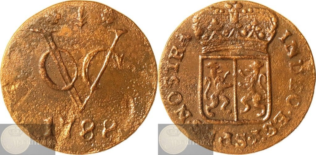 V.O.C. - Gelderland - Duit 1788 - Misslag weggevallen C, Postzegels en Munten, Munten | Nederland, Losse munt, Overige waardes