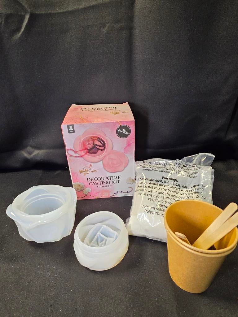 DIY gips sieradendoosje set casting kit jewelry box hobby, Roze, ., Handgemaakt, Nieuw
