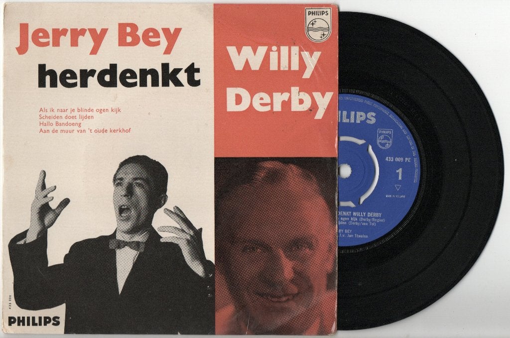 Jerry Bey – Jerry Bey Herdenkt Willy Derby, Gebruikt, 7 inch, Ophalen of Verzenden, Levenslied of Smartlap