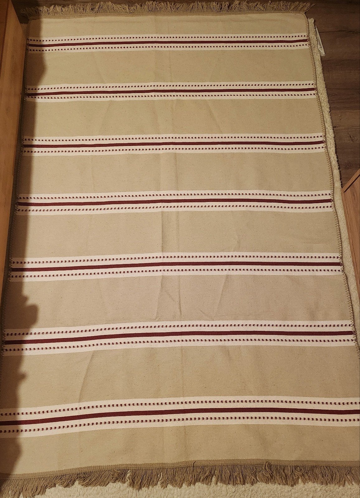 Zo goed als nieuw 2 katoen wasbaar tapijten - 120x180cm, 100 tot 150 cm, Beige, Ophalen of Verzenden, Zo goed als nieuw