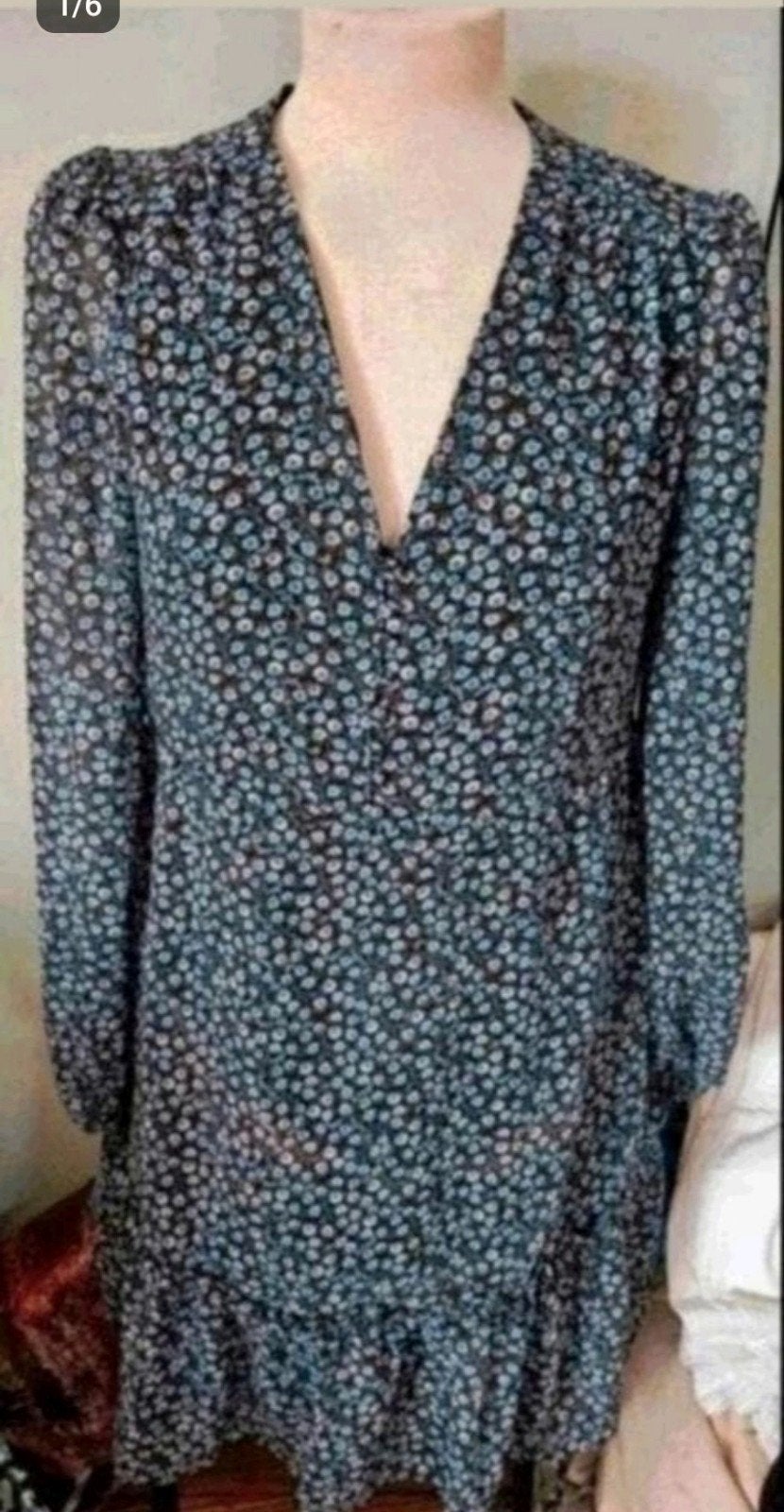 Mango blauw jurk, Maat 38/40 (M), Mango, Blauw, Ophalen of Verzenden