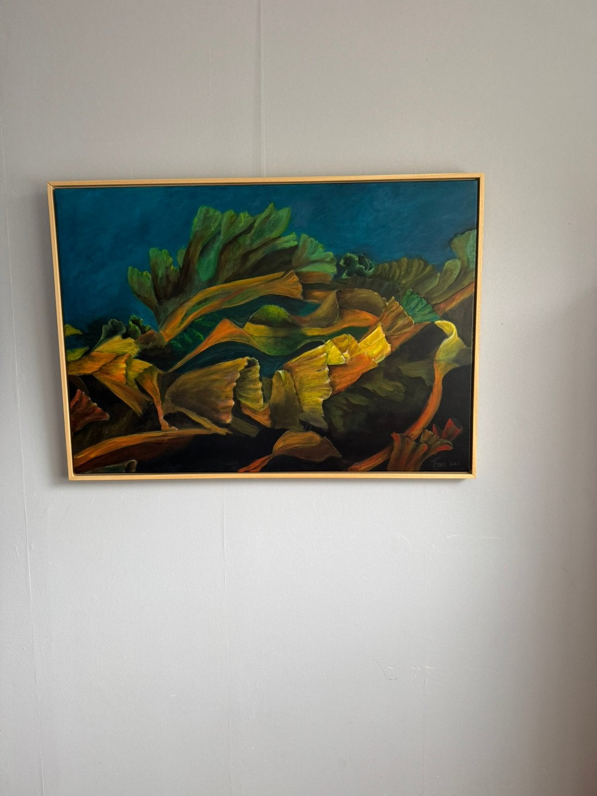 “Onderwater spektakel” schilderij 70x100 acryl op doek, Ophalen