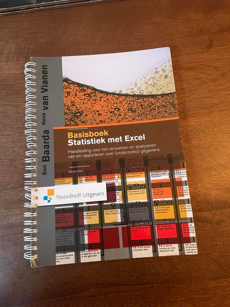 Basisboek Statistiek met Excel - Baarda & Van Vianen, Ophalen of Verzenden, Gamma, Zo goed als nieuw, HBO