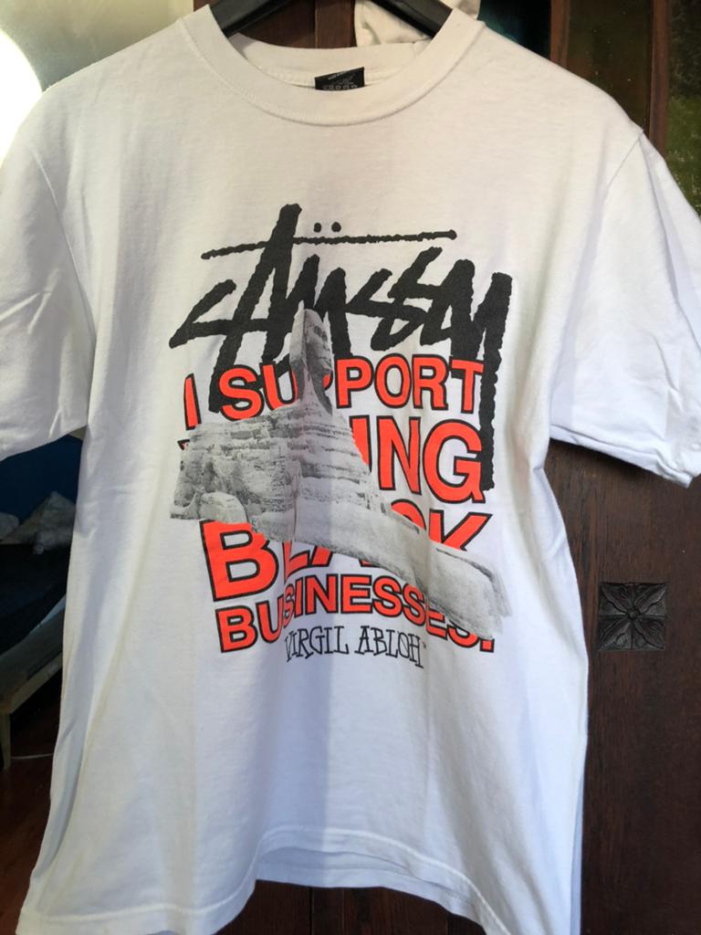 Stussy x Virgil Abloh 20th Anniversary Tee M, Ophalen of Verzenden, Zo goed als nieuw, Maat 48/50 (M), Wit