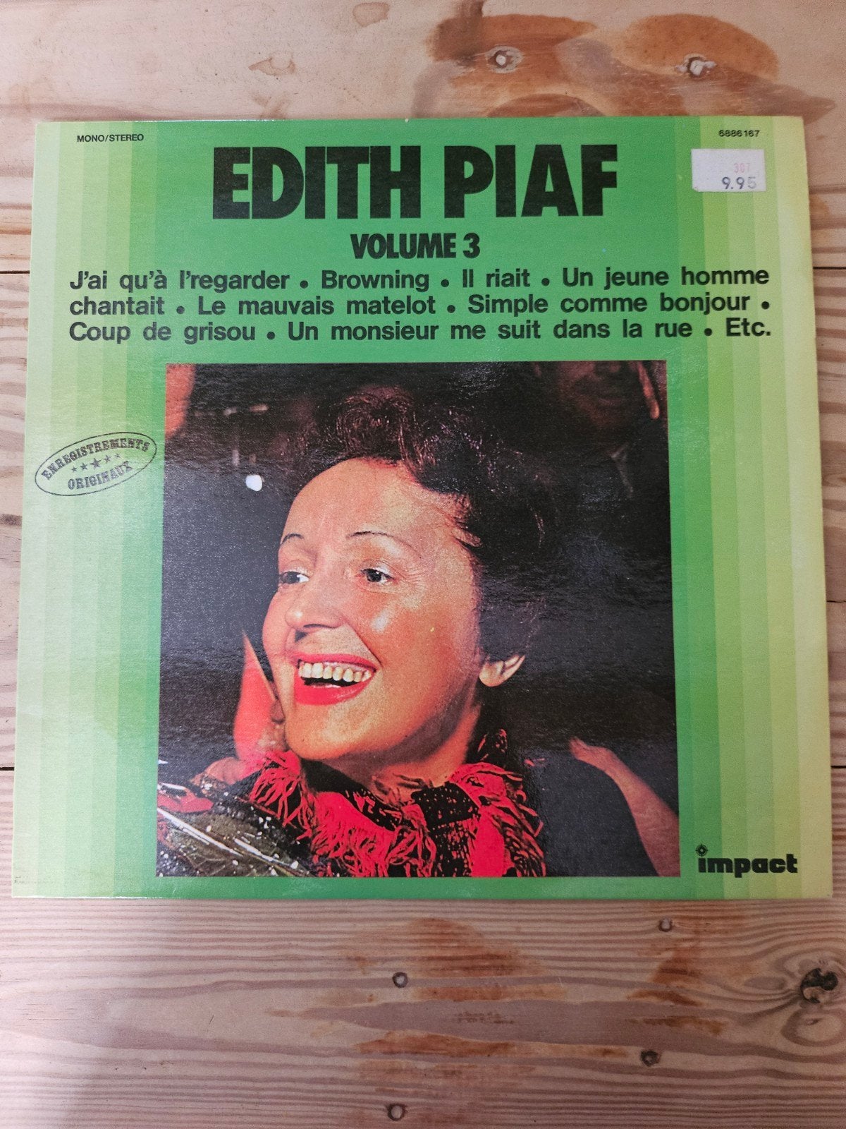 Edith Piaf - Volume 3 LP (Impact), LP, Gebruikt, Overige genres, Ophalen of Verzenden
