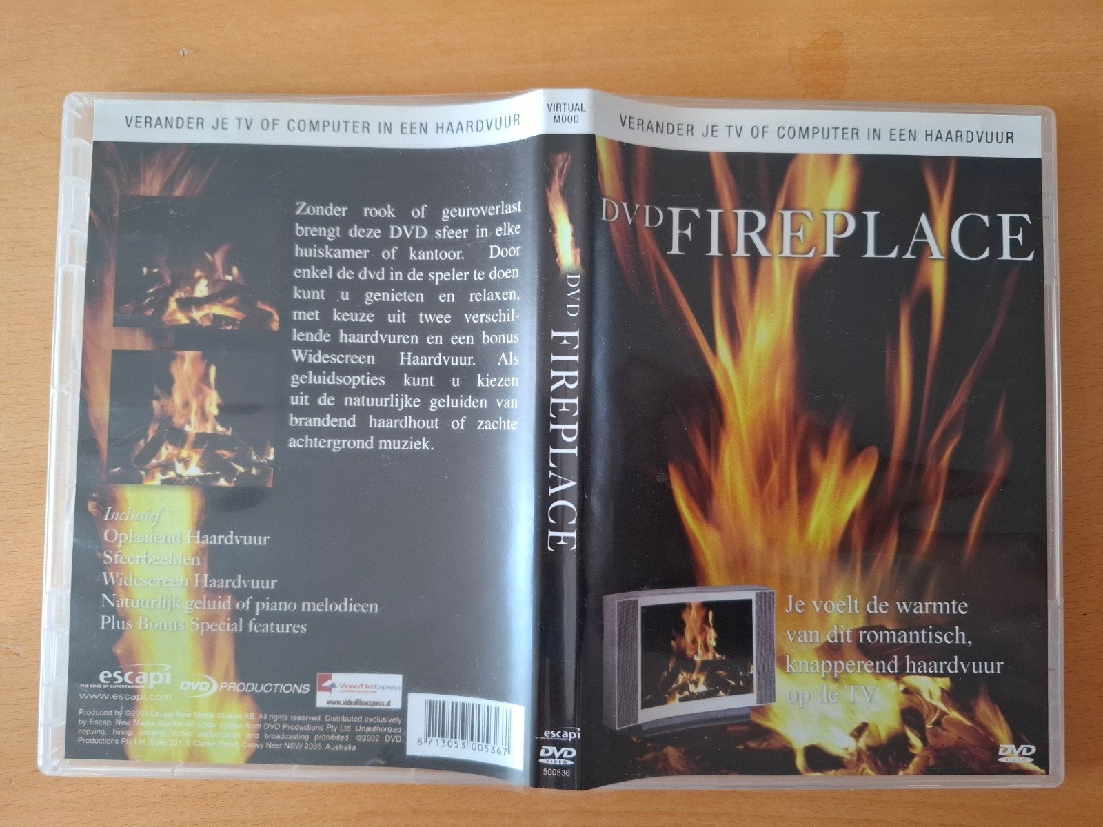 DVD Fireplace - Sfeervolle haardvuur voor thuis, Alle leeftijden, Ophalen of Verzenden, Gebruikt, Breedbeeld