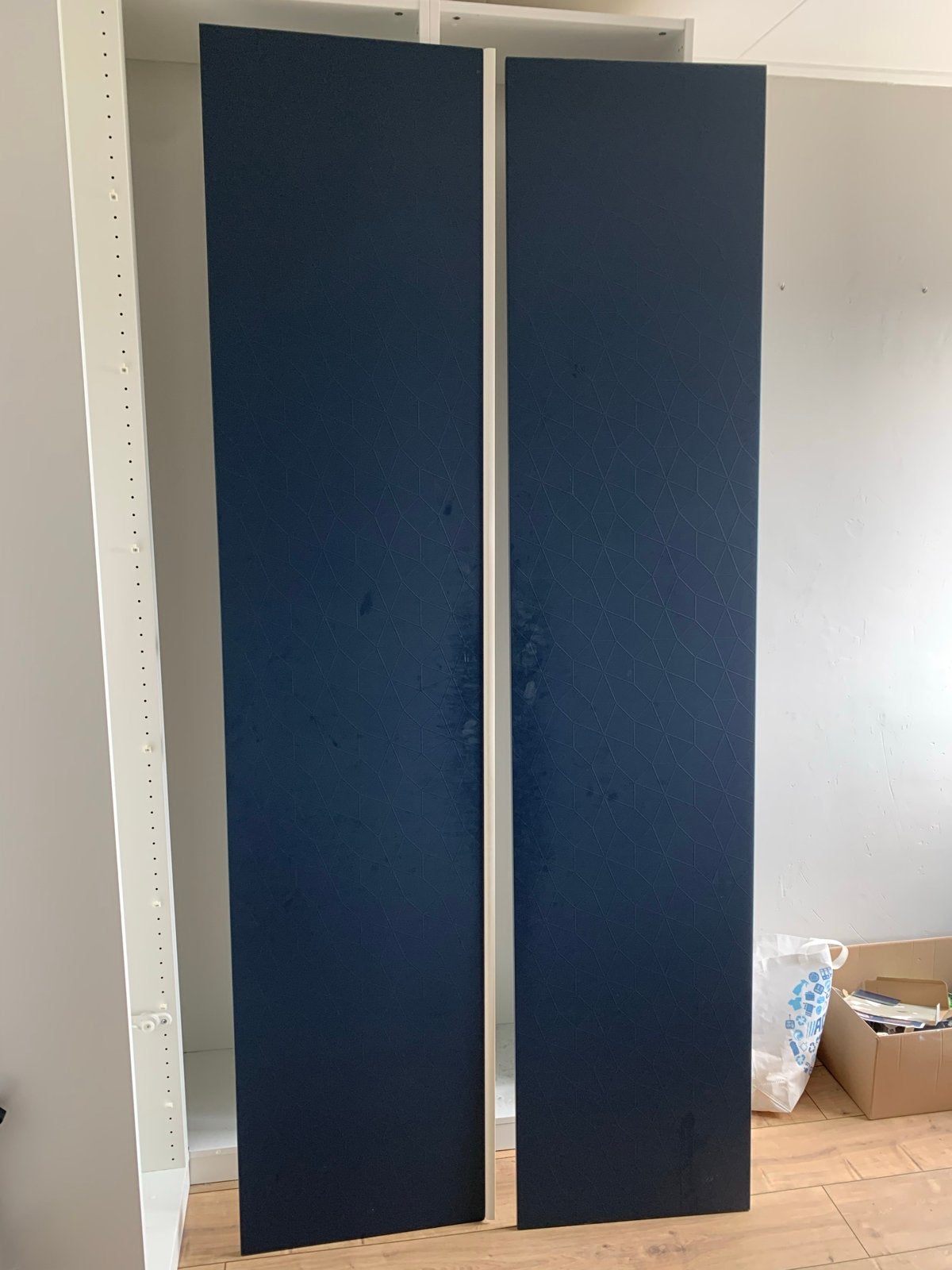 IKEA Pax deuren - Donkerblauw met geometrisch patroon, Ophalen, Overige materialen, Minder dan 50 cm, Gebruikt