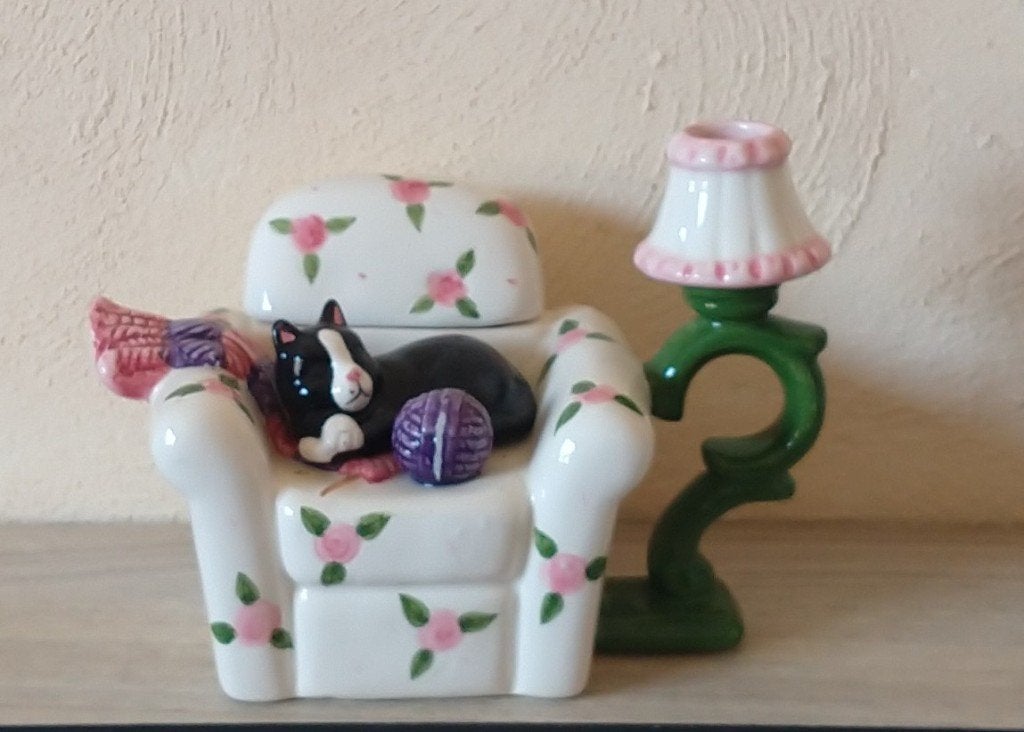 theepot lamp kan porselein, volgnr 53, Ophalen of Verzenden