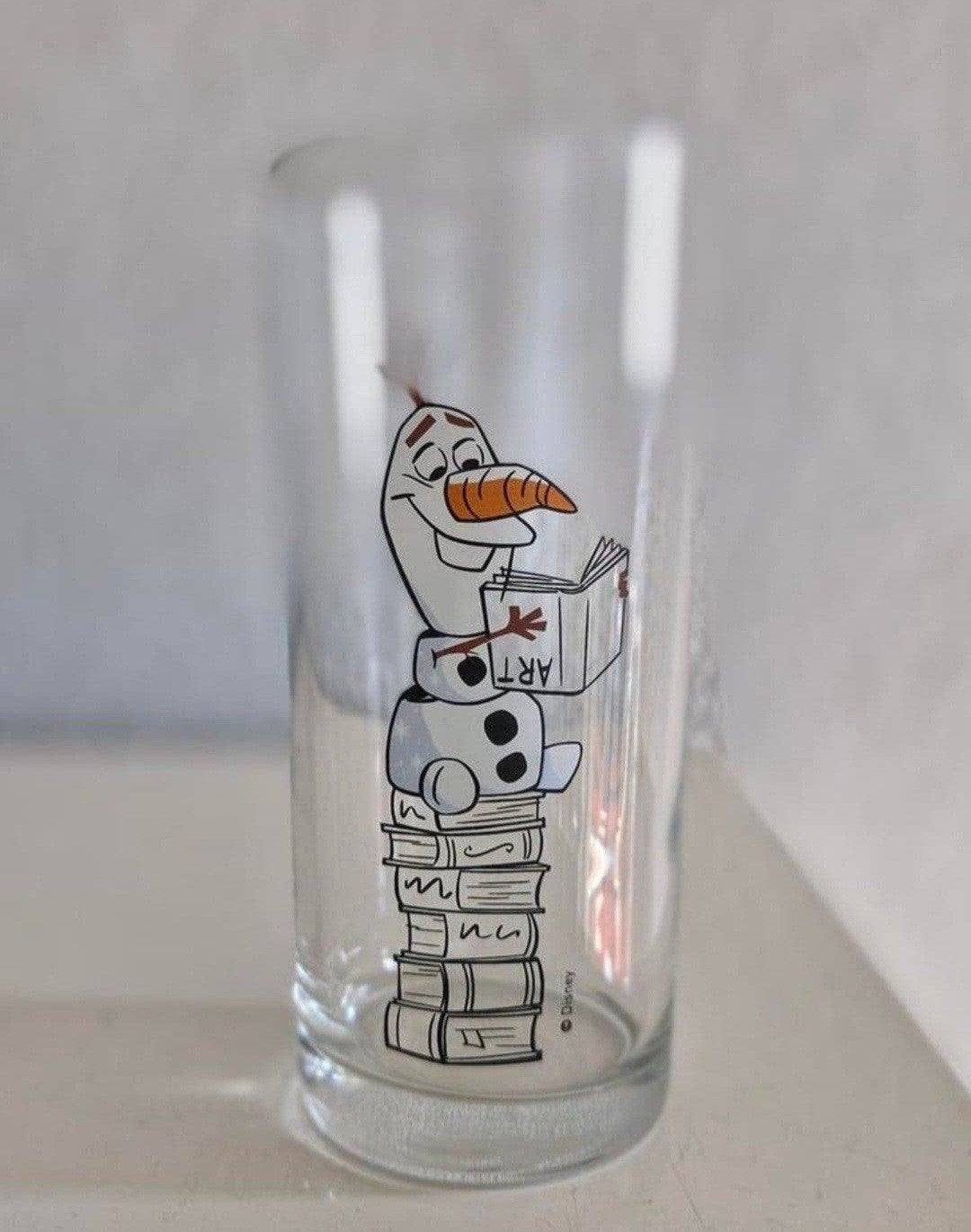 Frozen glas met Olaf (leest boek), Ophalen of Verzenden, Gebruikt