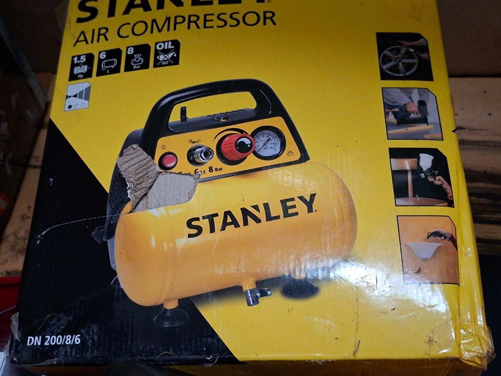 Nieuwe Stanley Air Compressor in doos, Doe-het-zelf en Verbouw, Ophalen, 6 tot 10 bar, Nieuw, Minder dan 200 liter/min