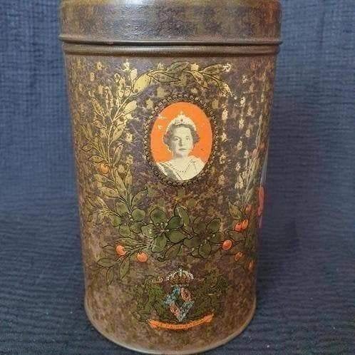 Vintage ca 1938 Herdenkingsblik Blik Geboorte Beatrix, Verzamelen, Ophalen of Verzenden, Gebruikt, Nederland, Servies