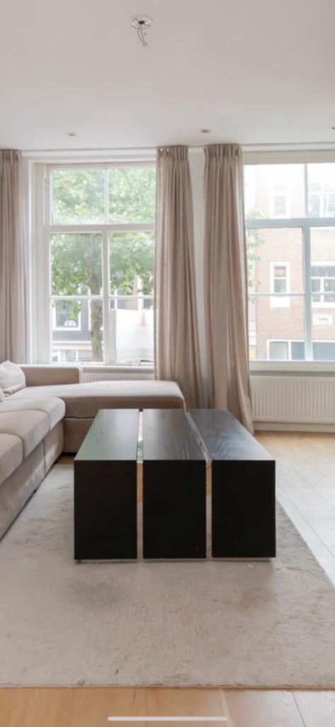Zwart Moderne salon tafel - 130x80x40 cm, Huis en Inrichting, Tafels | Salontafels, Ophalen, Overige materialen, Gebruikt, 100 tot 150 cm