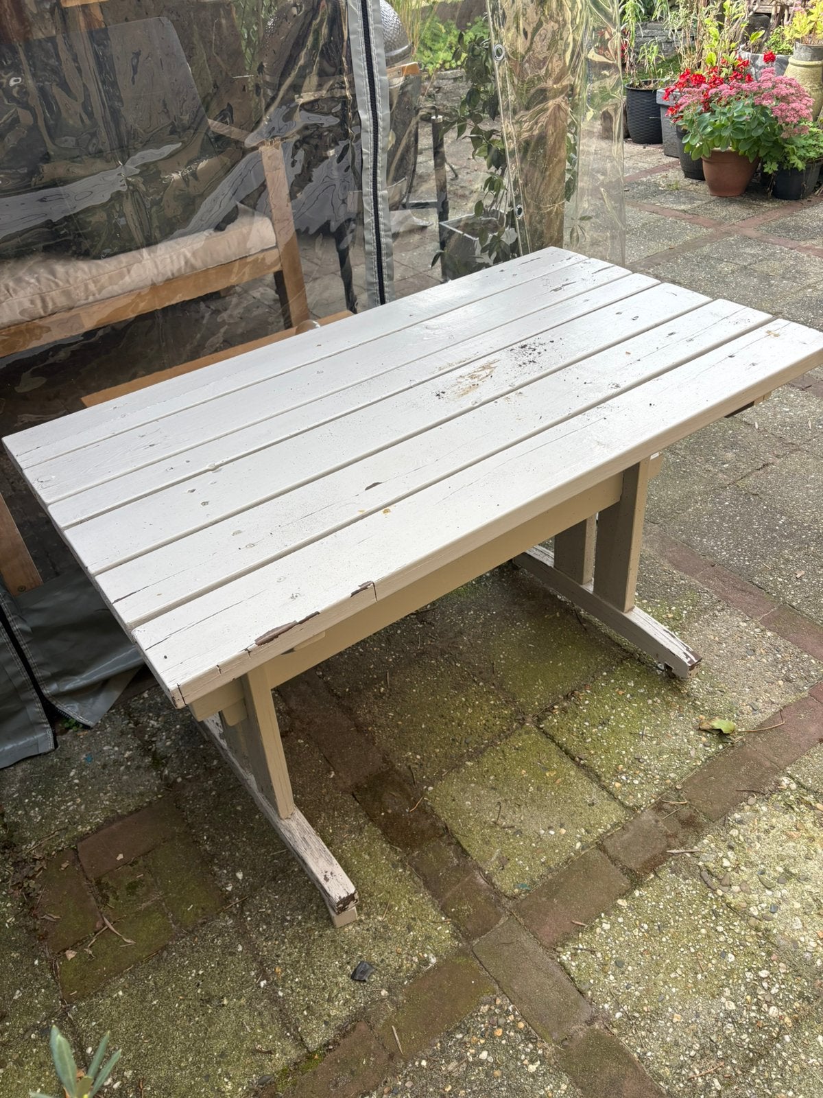 Gratis af te halen tuintafel, Ophalen, Gebruikt, Rechthoekig, Hout