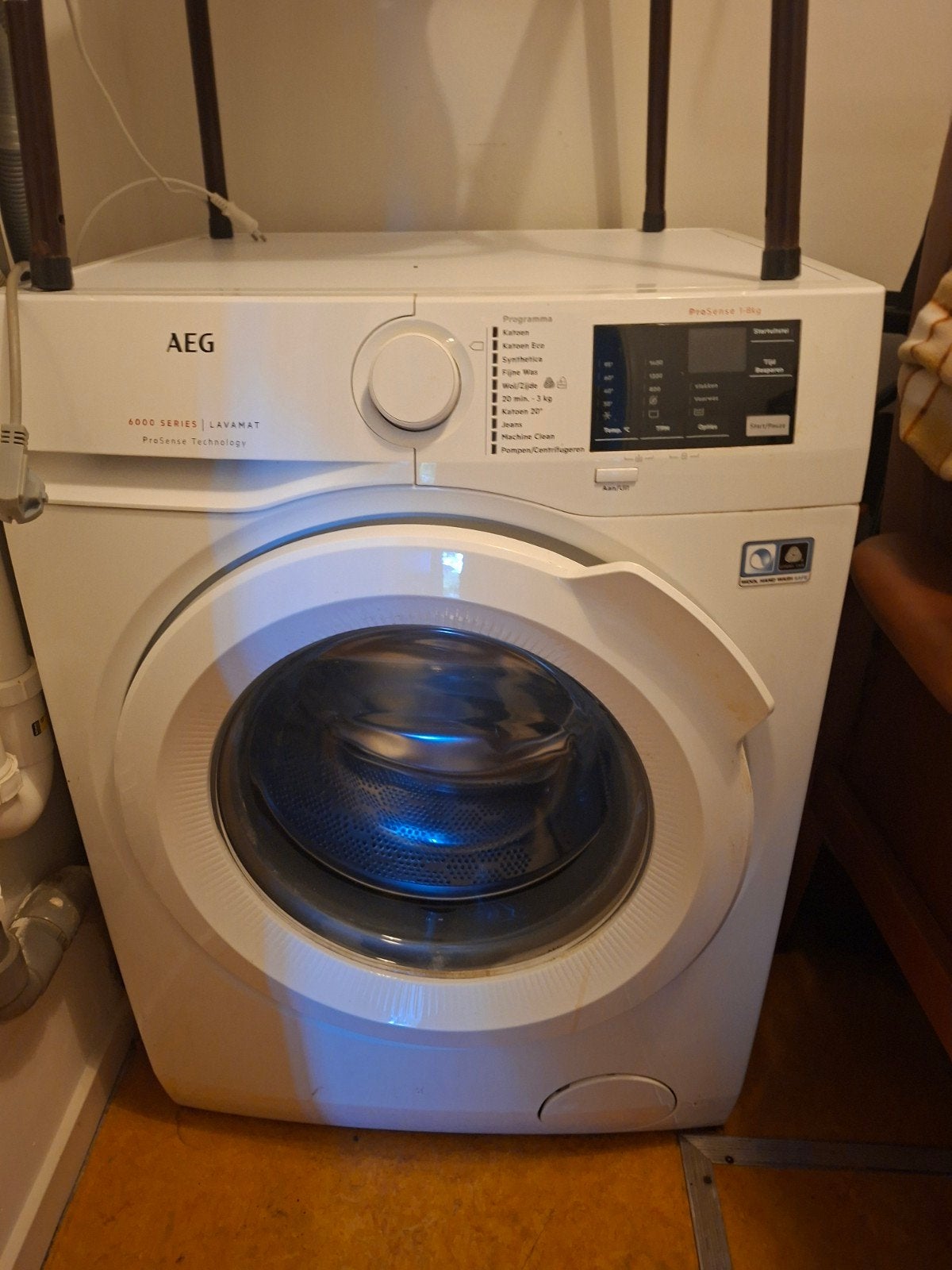 AEG 6000 Series Lavamat ProSense Wasmachine 8kg, Ophalen, 1200 tot 1600 toeren, 8 tot 10 kg, Zo goed als nieuw