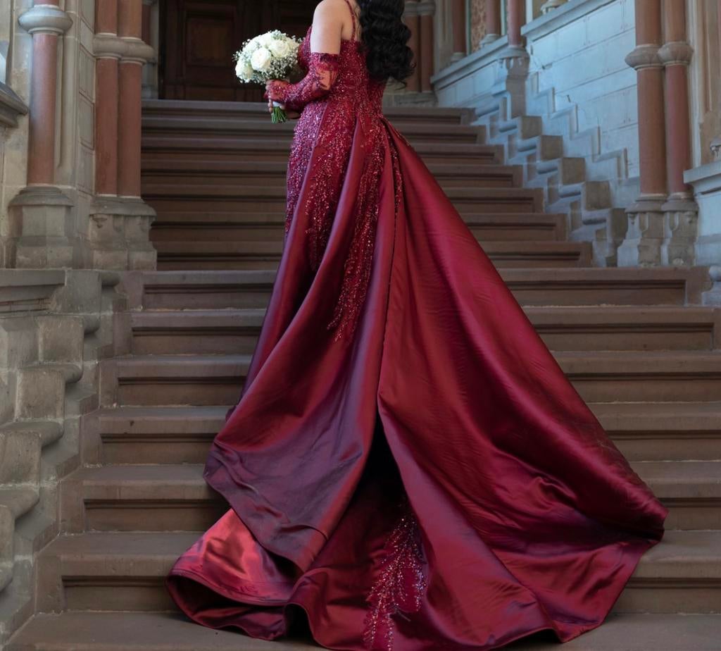 Avondjurk henna jurk, Ophalen of Verzenden, Zo goed als nieuw, Rood, Trouwjurk