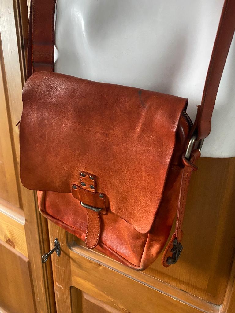 Zgan Harbour 2 nd leren tas warm rood, Ophalen of Verzenden, Zo goed als nieuw, Rood, Schoudertasje