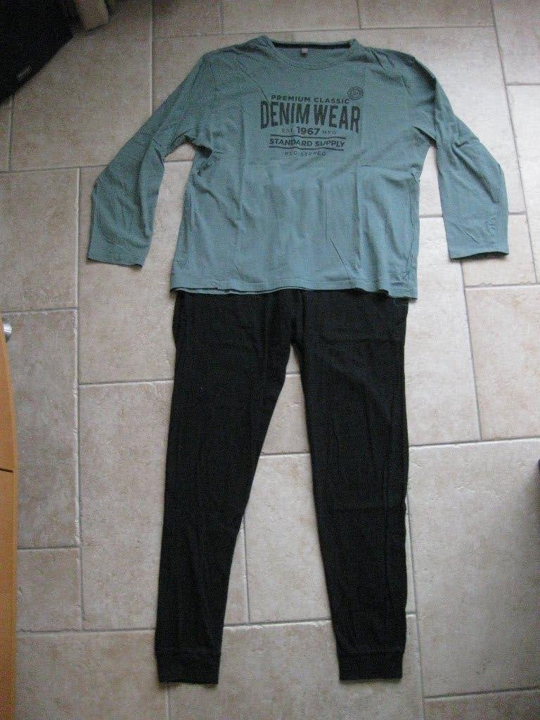 Pyjama heren groen met zwart maat M, Ophalen of Verzenden, Zo goed als nieuw, Maat 48/50 (M), Zeeman