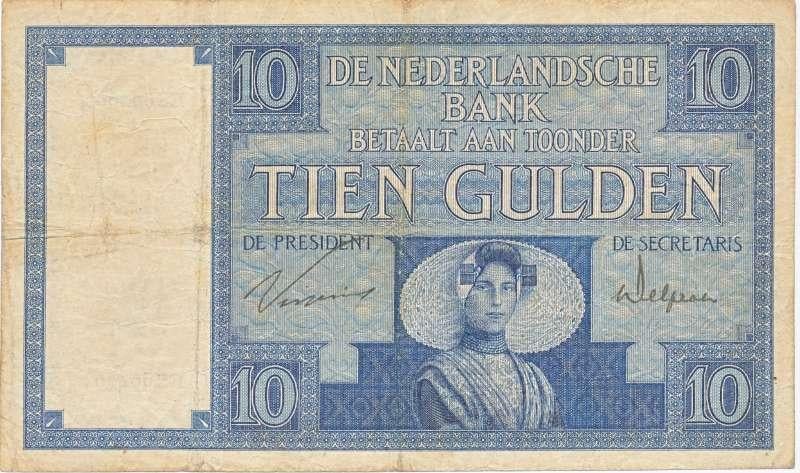Nederland 10 Gulden 1924 Zeeuws meisje, Postzegels en Munten, Bankbiljetten | Nederland, Ophalen of Verzenden, 10 gulden, Los biljet