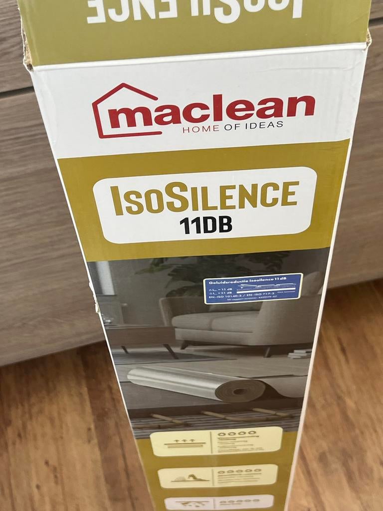 Maclean Laminaat Ondervloer IsoSilence - 21dB - 3mm - 7,5m², Overige materialen, Nieuw, 5 tot 10 m², Vloerisolatie