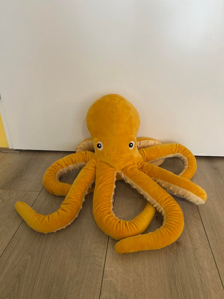 Grote gele octopus knuffel - Zo goed als nieuw, Kinderen en Baby's, Speelgoed | Knuffels en Pluche, Zo goed als nieuw, Overige typen
