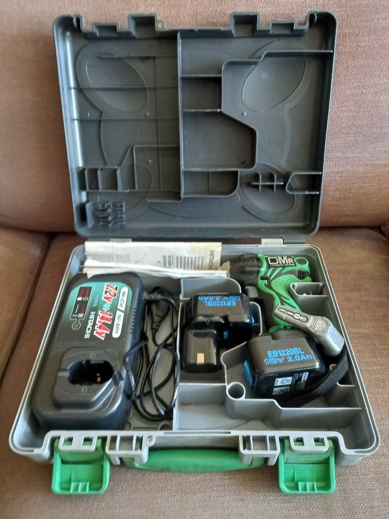 retro vintage klassieker HITACHI slagmoer zgan in koffer 1/2, Ophalen, Gebruikt, Boor- en Schroefmachine, Variabele snelheid