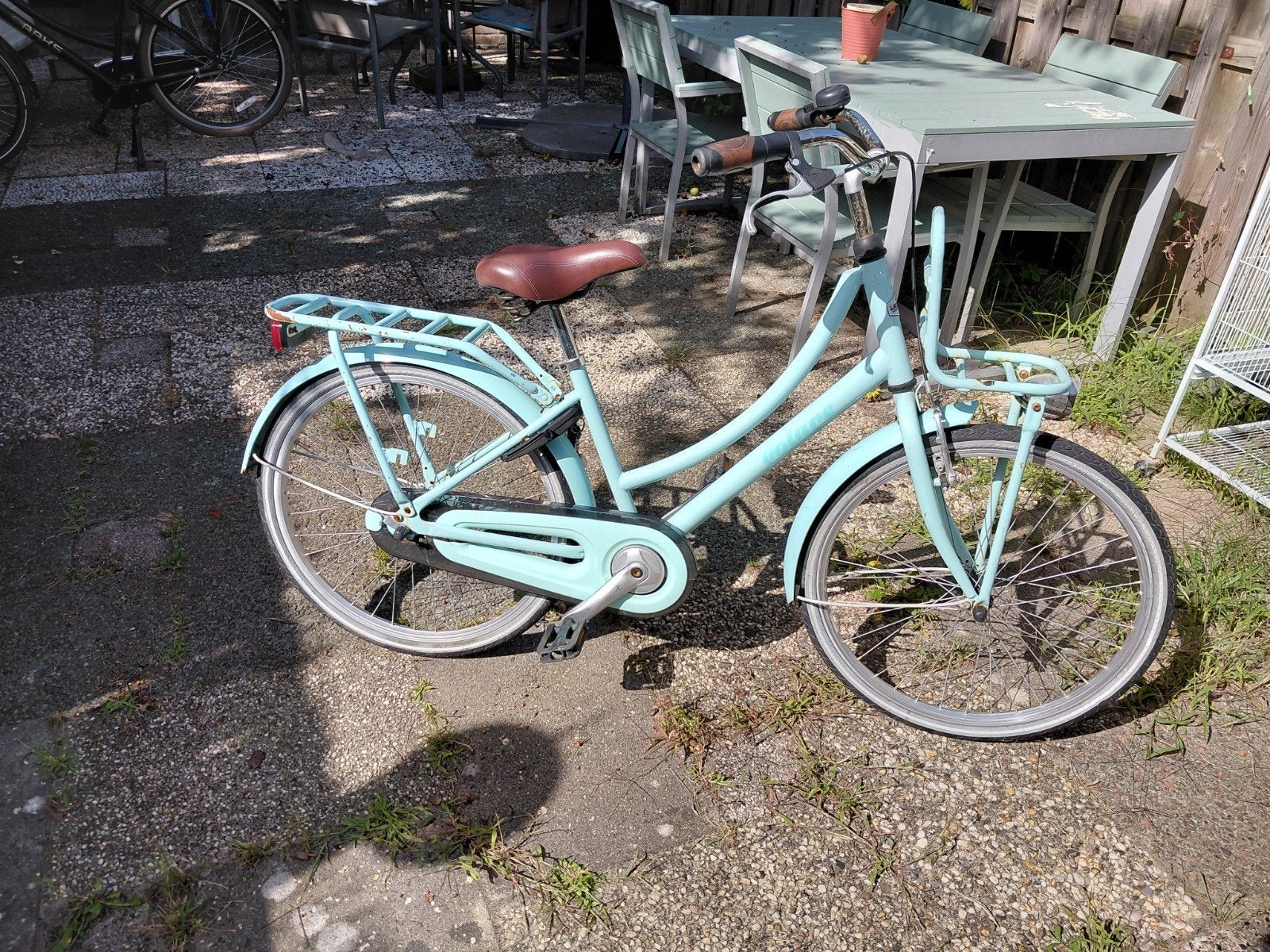 Lichtblauwe meisjesfiets 24 inch, Overige merken, Gebruikt, Ophalen of Verzenden, Terugtraprem