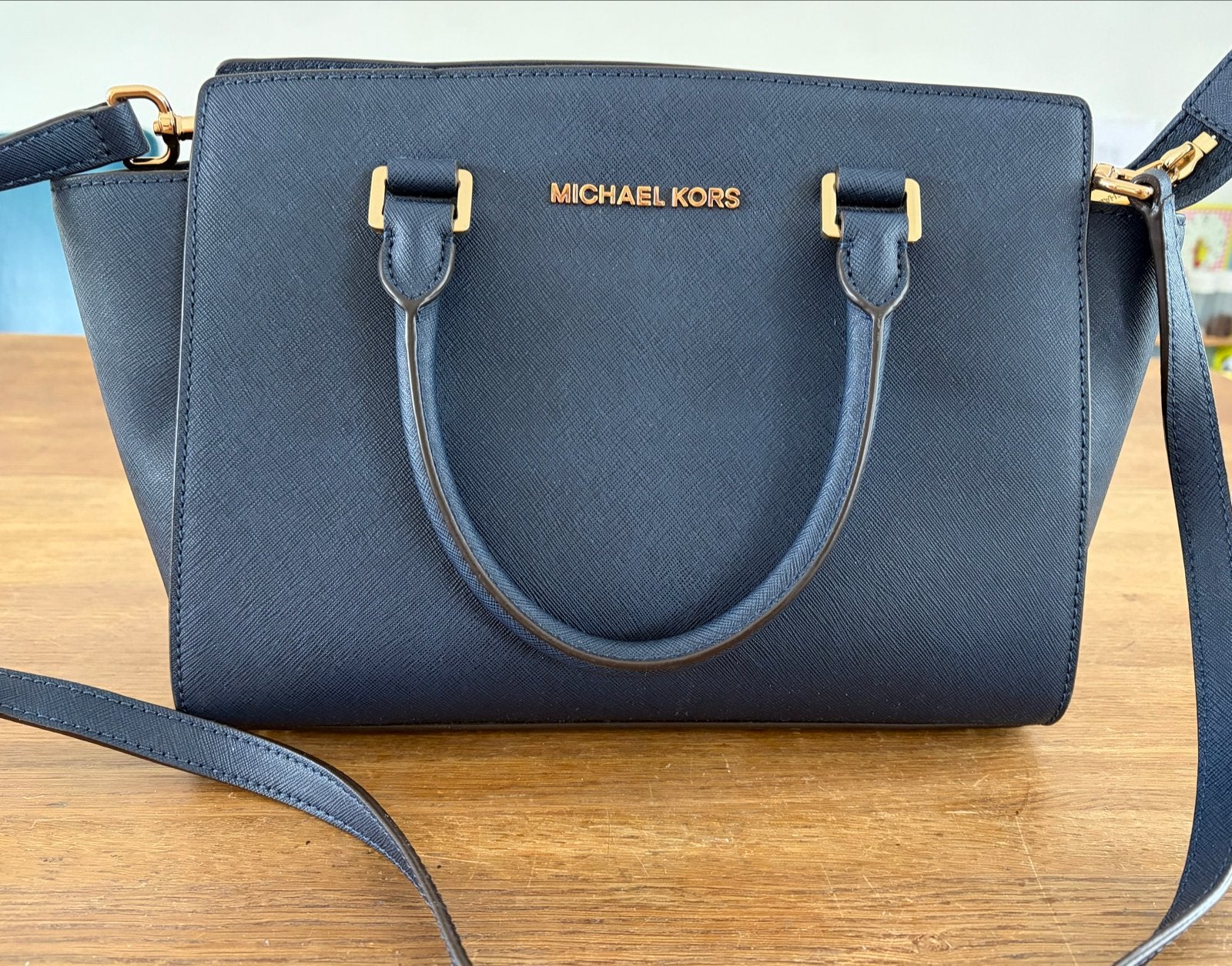 Michael Kors Handtas Donkerblauw, Ophalen of Verzenden, Zo goed als nieuw, Blauw, Handtas