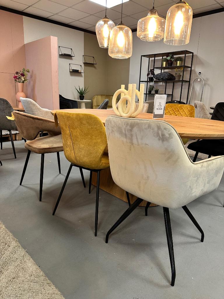 6x stoel velvet - 6x eetkamerstoel velours - stoelen, Ophalen, Nieuw, Stof, Vijf, Zes of meer stoelen