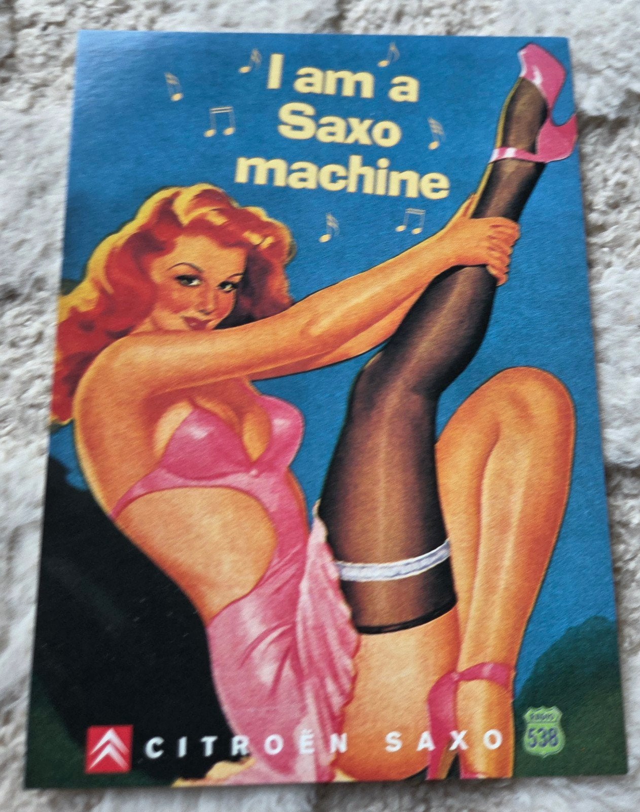 Citroën Saxo - 'I am a Saxo machine' - Pin-up, Verzenden, 1980 tot heden, Ongelopen, Voertuig