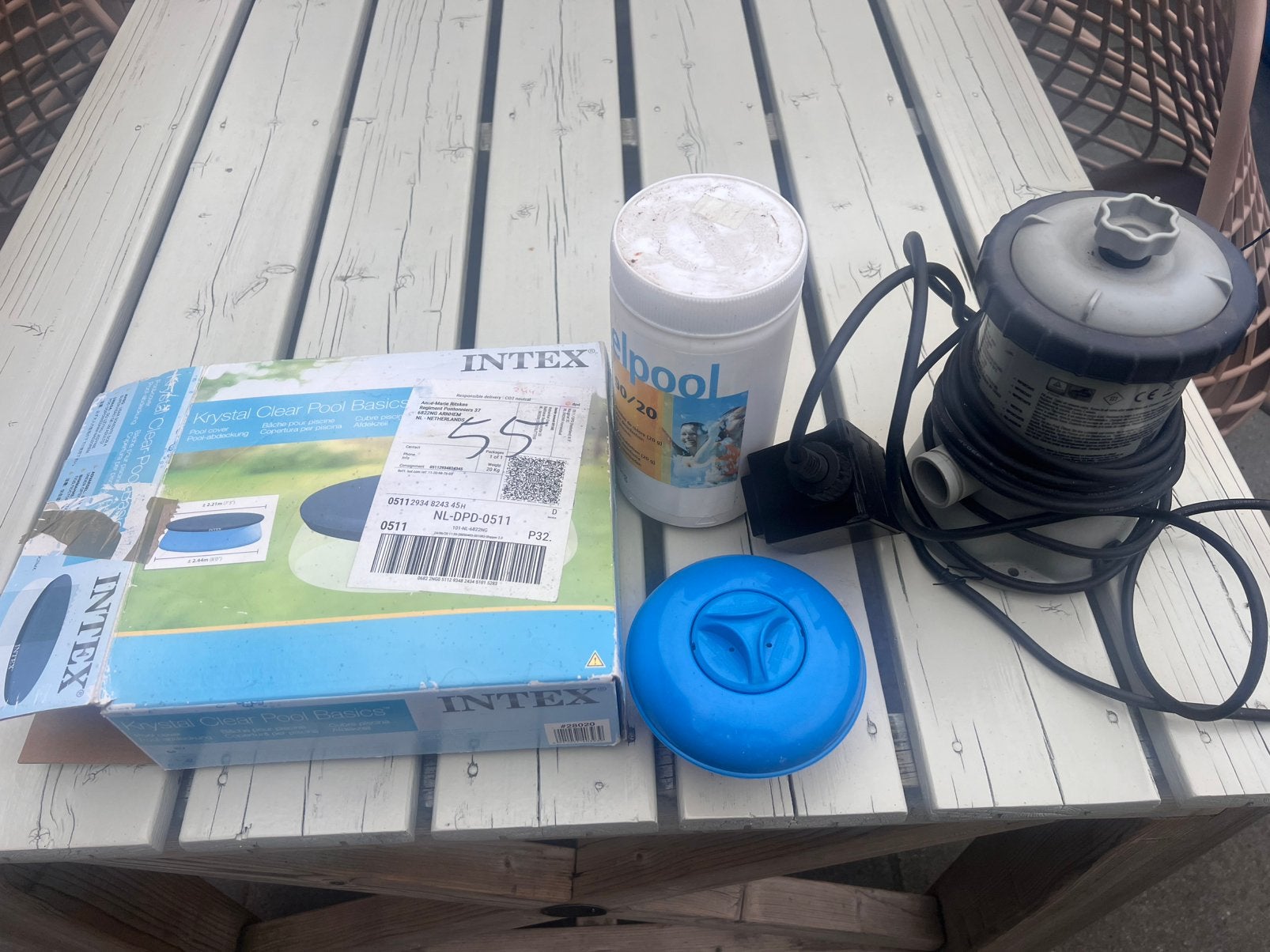 Accesoires groot rond buitenzwembad - complete set, Tuin en Terras, Ophalen of Verzenden, Zo goed als nieuw, Afdekzeil