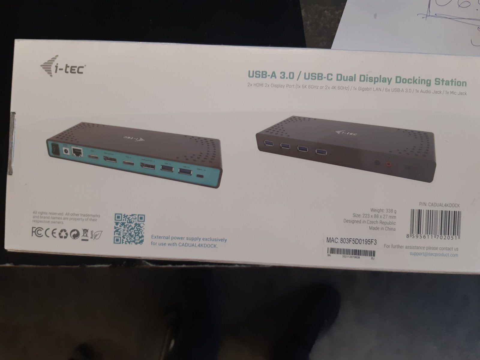 i-tec USB-A 3.0 / USB-C Dual Display Docking Station, Docking station, Laptop, Technologická 374/6, 708 00 Ostrava-Pustkovec, Tsjechië