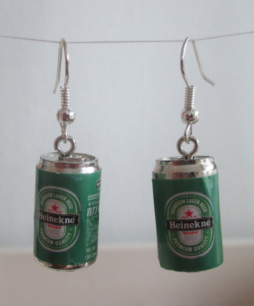 Oorbellen Heineken Blikje Beer can., Ophalen of Verzenden, Nieuw, Overige materialen