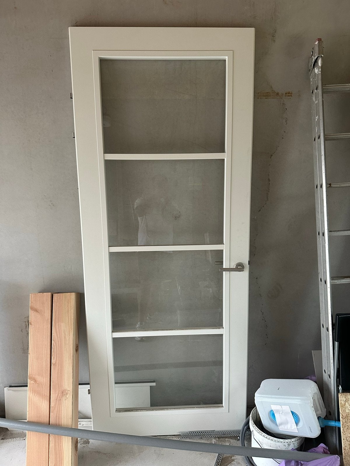 Svedex CN07 - Witte binnendeur met glaspanel, Ophalen, 80 tot 100 cm, Binnendeur, Zo goed als nieuw