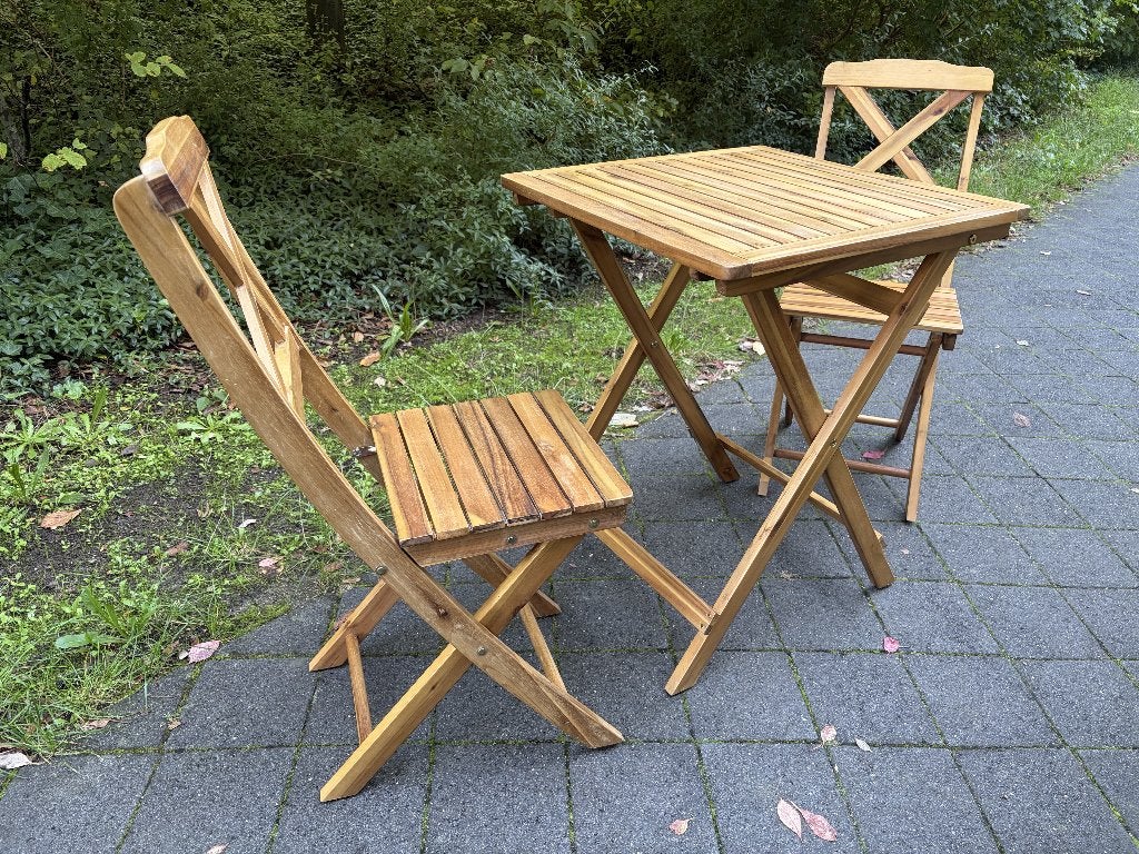 Bistroset nieuw, Tuin en Terras, Nieuw, Tuinset, Hout, Eettafel
