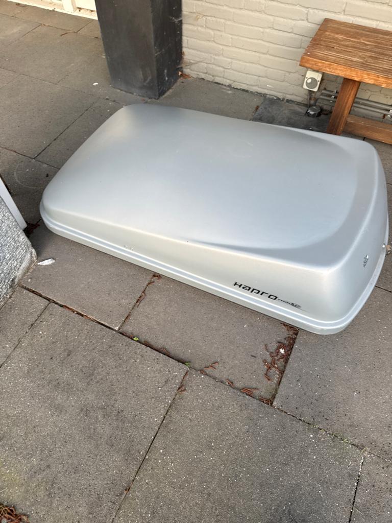 Hapro Roady 350 Dakkoffer - Zilver, Auto diversen, Dakkoffers, Ophalen of Verzenden, Gebruikt