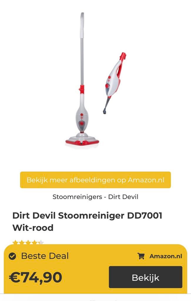 Dirt devil stoomapparaat ZGAN te koop!!!!, Ophalen, Zo goed als nieuw