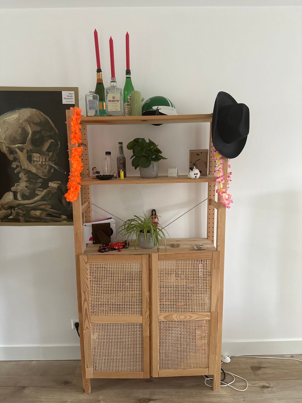 IKEA IVAR Kast met planken en rotan deuren, Ophalen, Gebruikt, 50 tot 100 cm, 25 tot 50 cm