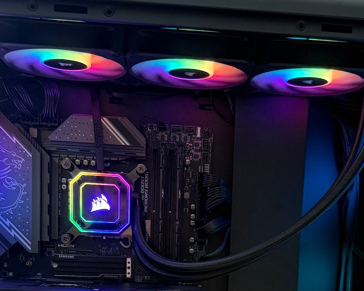 Corsair dual en triple rgb fan watercooling, Computers en Software, Ophalen of Verzenden, Zo goed als nieuw, Luchtkoeling