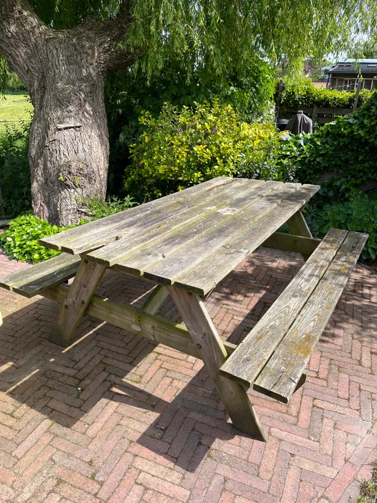 Stevige Picknicktafel Garden Line - 180x80 cm, Ophalen, Gebruikt, Rechthoekig, Hout