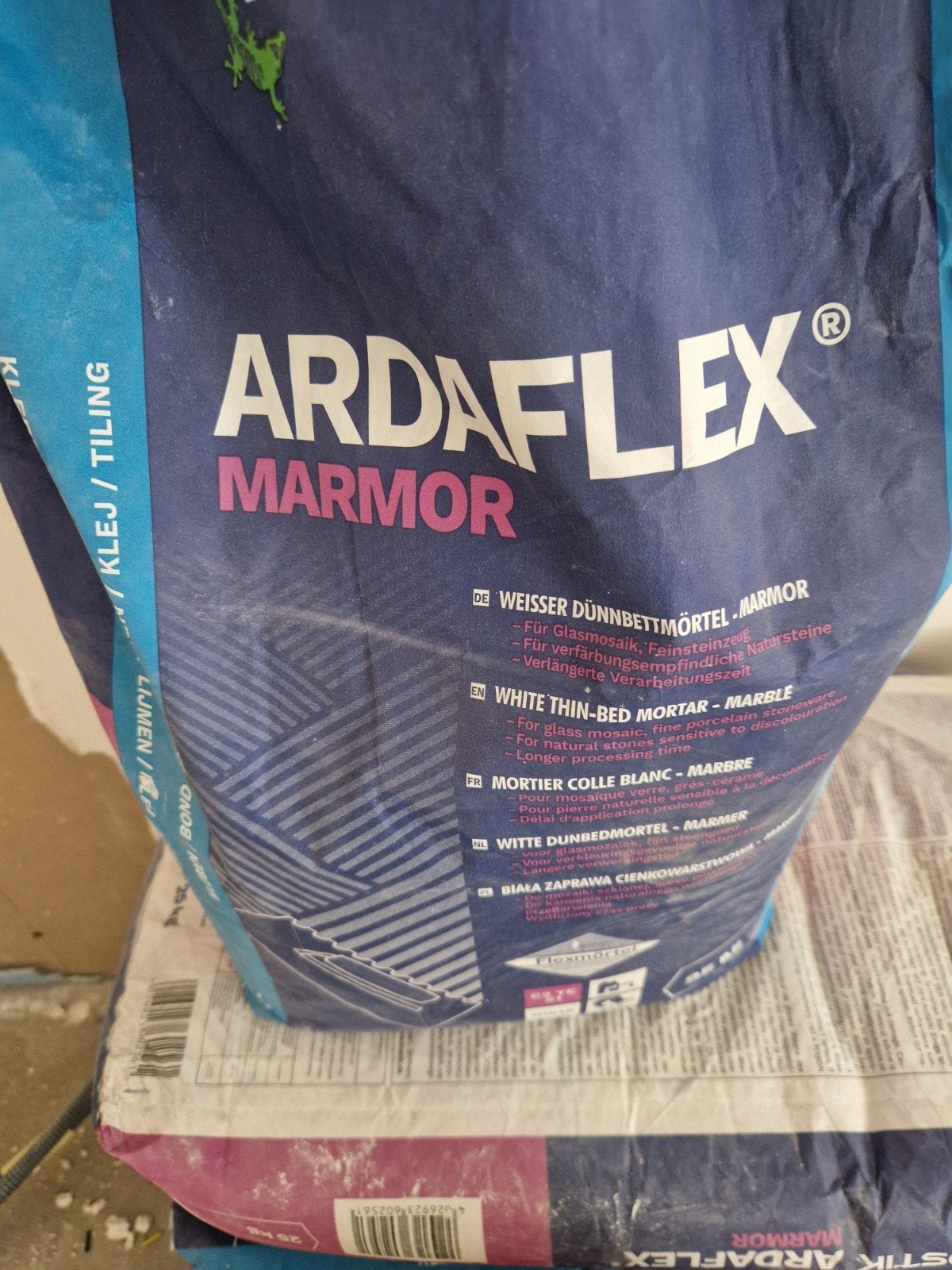 6 pakken Bostik Ardaflex Marmor witte dunbedmortel, Ophalen, Nieuw