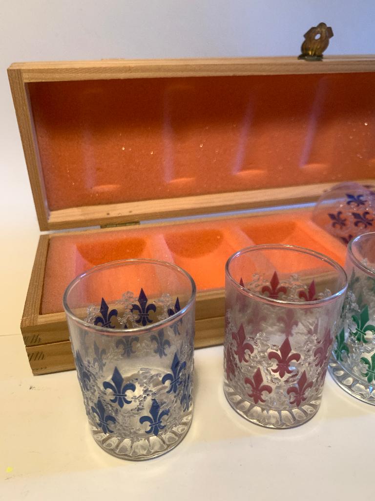 Vintage Senator Brandy Glazen Kist met 6 glaasjes, Ophalen of Verzenden