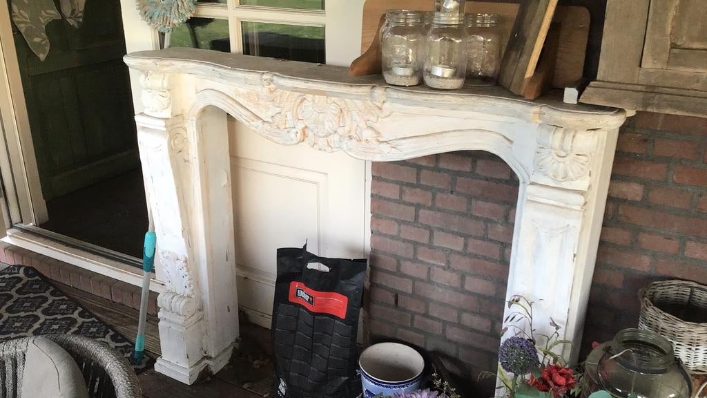 Houten schouw, Huis en Inrichting, Haarden, Gebruikt, Elektrische haard, Ophalen