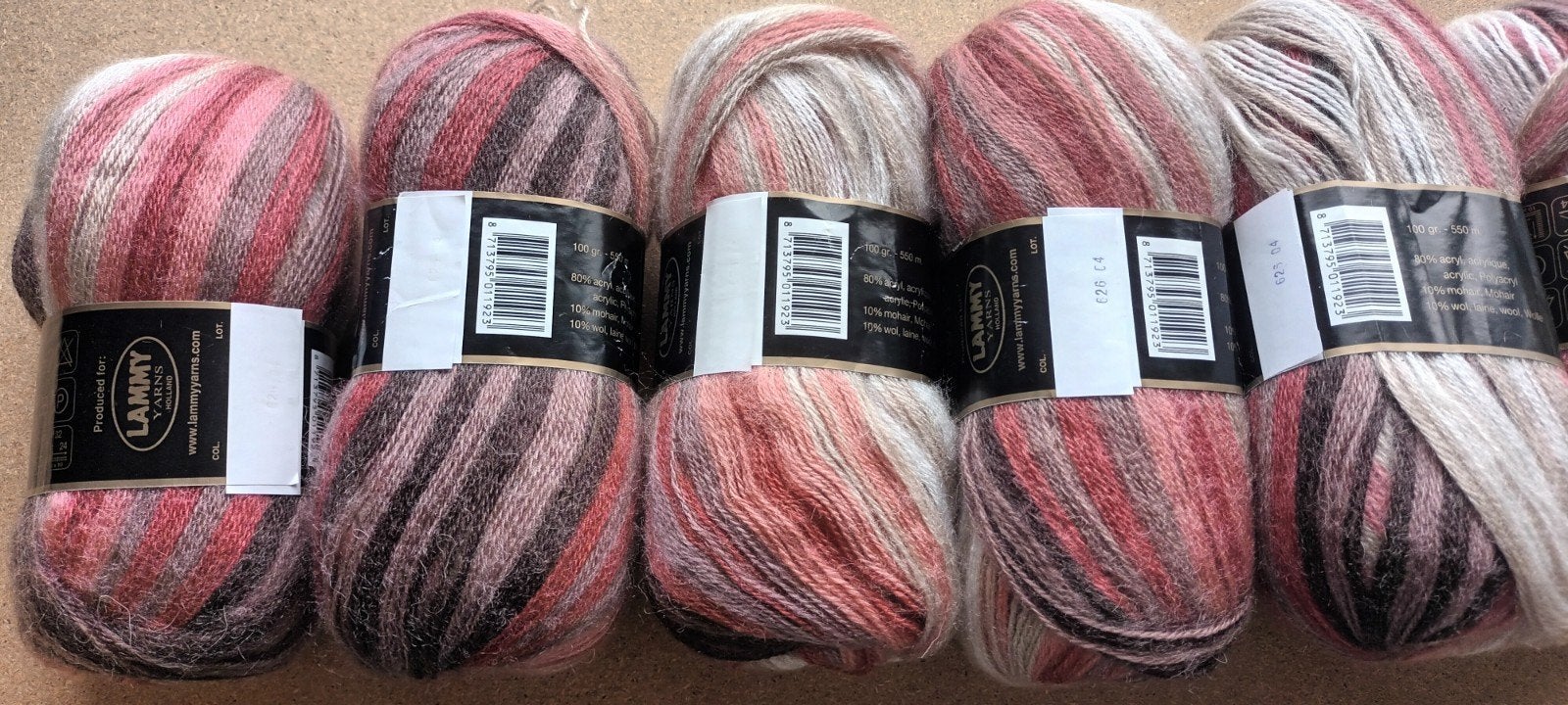 Lammy Yarns Wol/Garen - Meerkleurig Roze/Bruin/Wit, Ophalen of Verzenden, Nieuw, Breien of Haken, Wol of Garen
