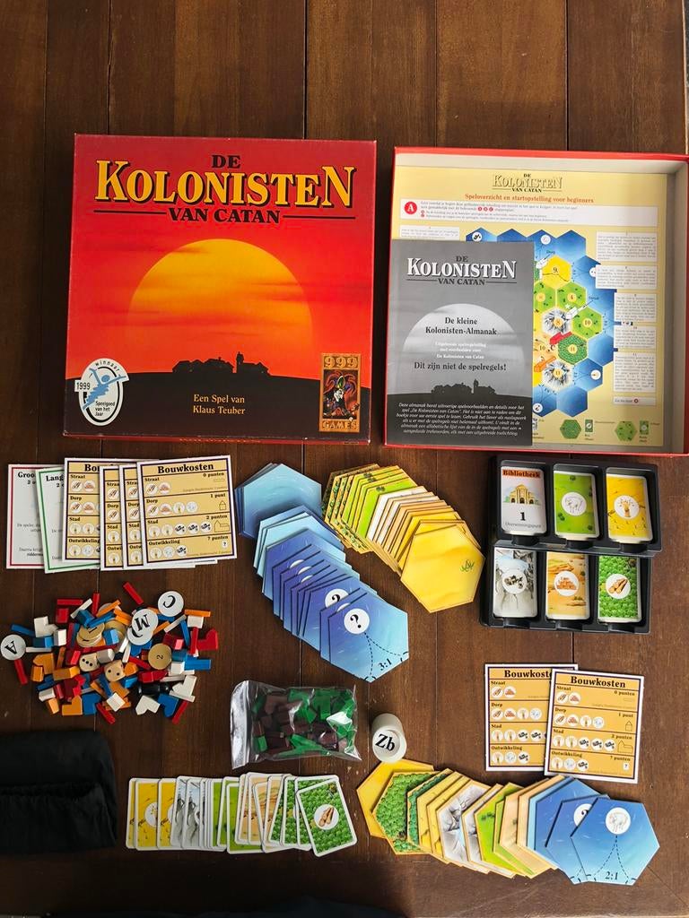 Kolonisten van Catan - basisspel en uitbreiding 5-6p hout, Ophalen of Verzenden, Gebruikt
