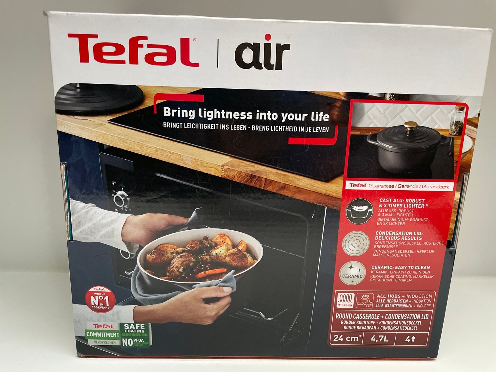 Tefal Air Ronde Braadpan 24 cm - 4.7L - Inductie, Tefal, Antiaanbaklaag, Braadpan, Ophalen of Verzenden